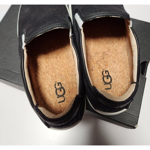 UGG Mateo Canvas Slip On Loafer Men\'s 8.5 Black 1019626